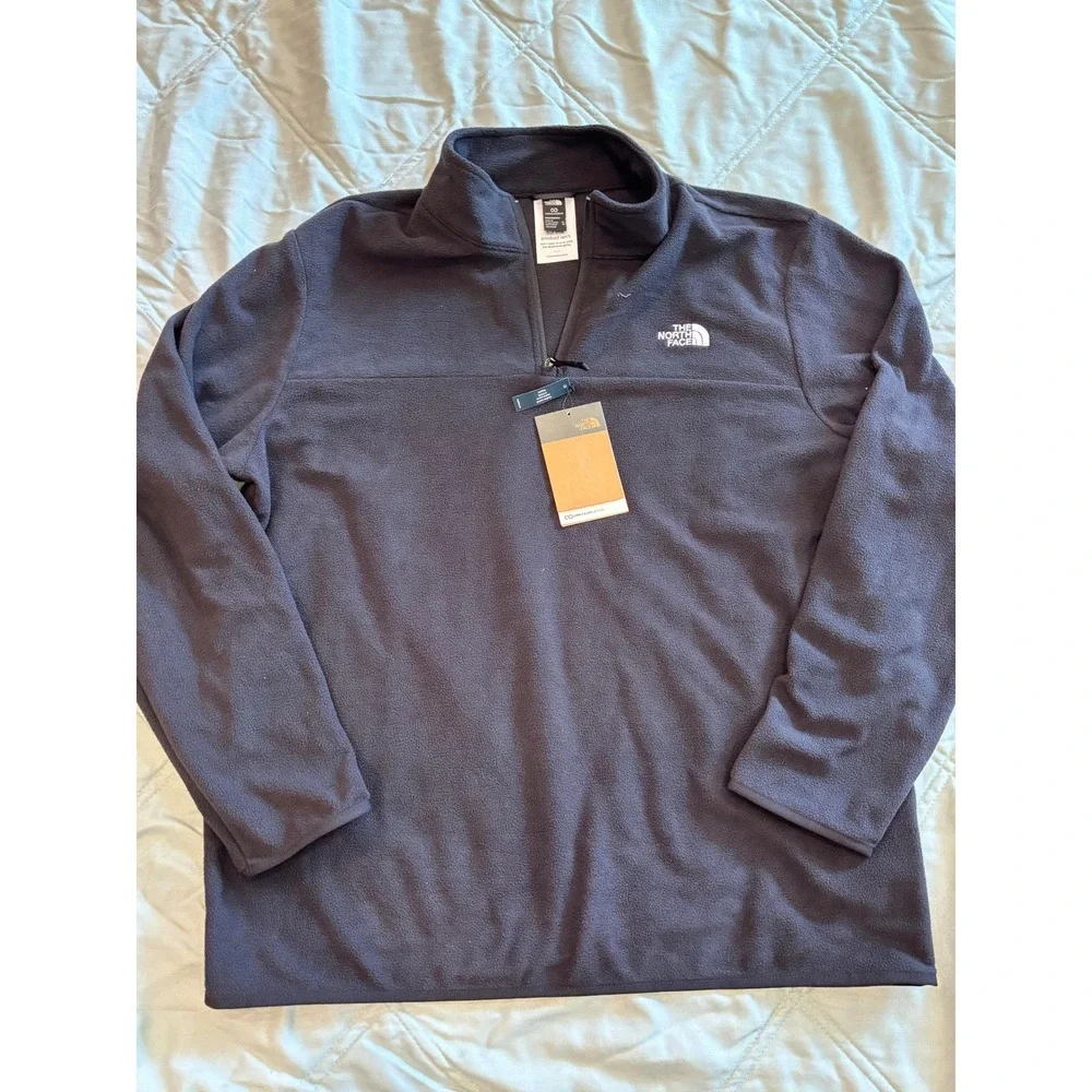 The North Face Mens Anchor 1/4 Zip Fleece Pullover Black Size XL